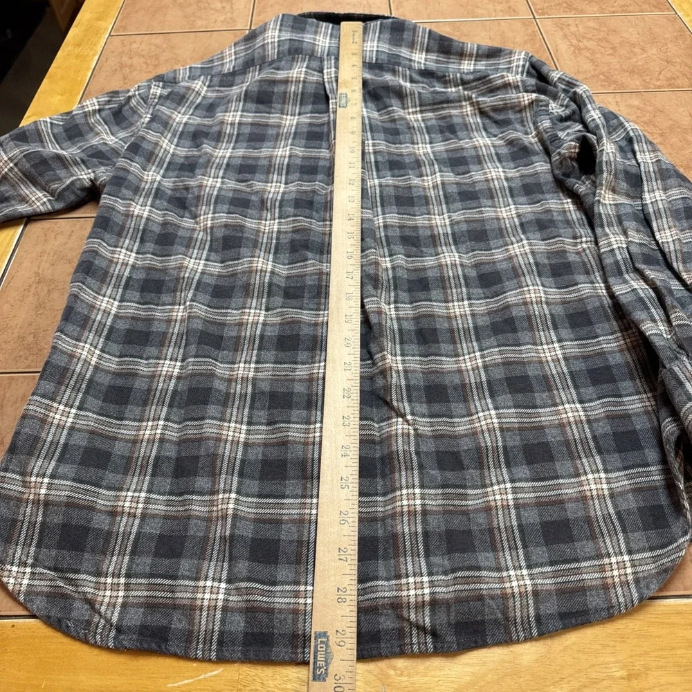 Gitman Bros Flannel Shirt Men's Sz Large Gray Plaid Button Down Classic USA VTG